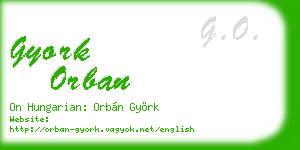 gyork orban business card