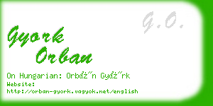 gyork orban business card